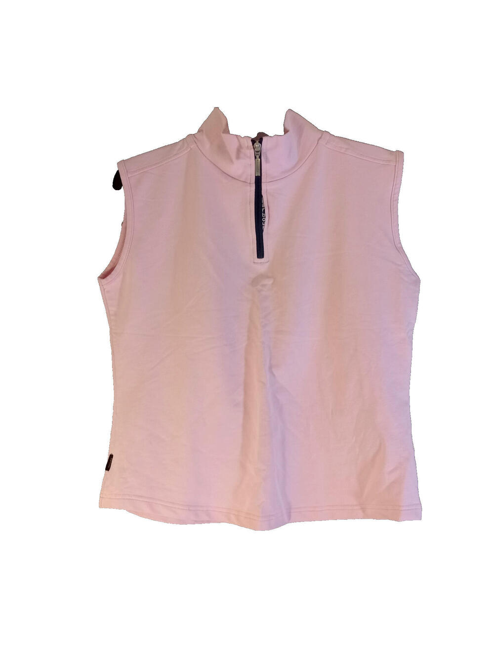 Barbour Quarter Zip Pullover Top Women's Size 12 Pink High Collar Sleeveless